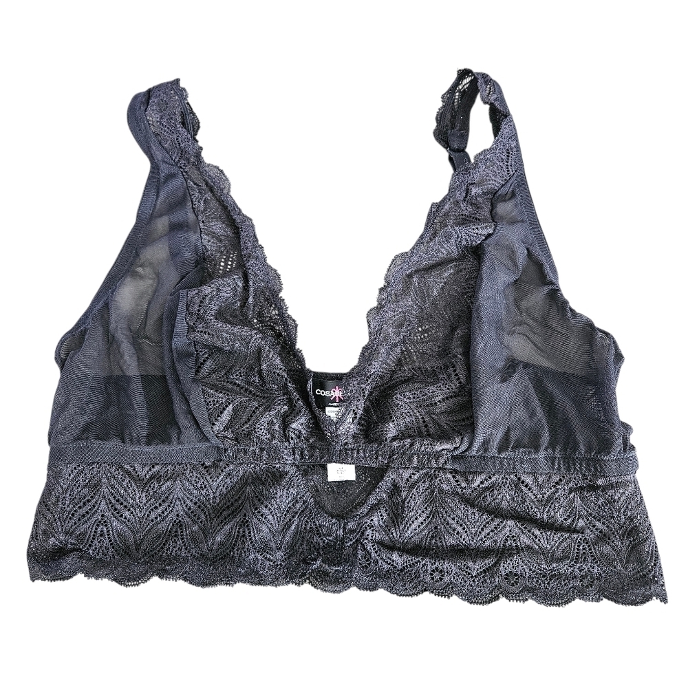 Cosabella Black Lace Sheer Pullover Cutout Detail Bra Bralette